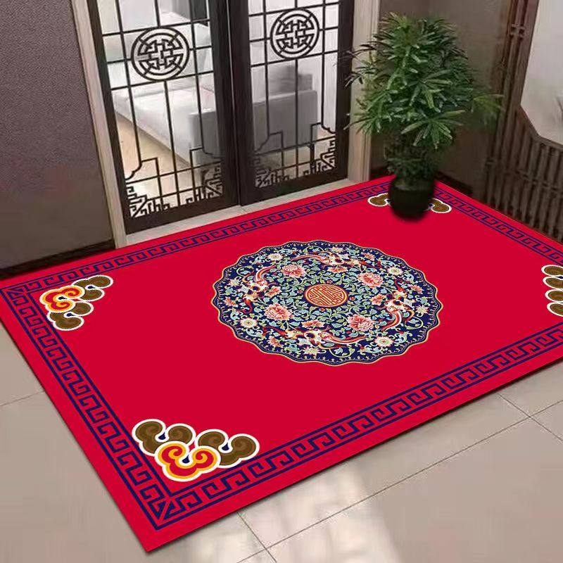 硅藻泥中式地垫门厅地垫耐脏红色门垫玄关地垫可裁剪防滑耐用喜庆,淘宝优惠券,粉丝福利购,淘宝优惠卷