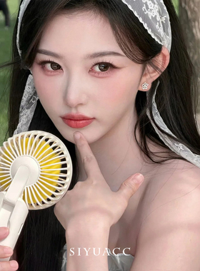 孔雪儿同款米黄蕾丝丝带头带发饰