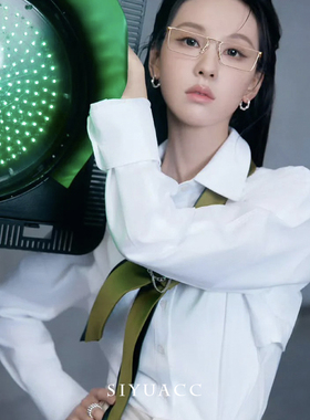 陈都灵同款绿色手打领带衬衫领巾