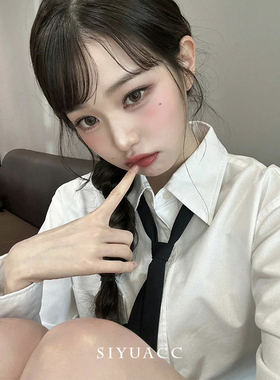 张元英同款黑色细窄领带时尚领巾