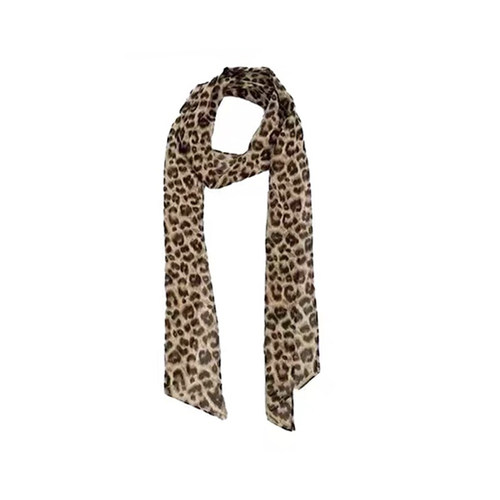 复古豹纹丝巾秋冬新款时尚百搭系腰腰带百搭围巾飘带围脖配饰女 - 图3