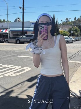 孙娜恩同款白色腰果花方巾美式辣妹甜酷y2k复古头巾夏季丝巾女