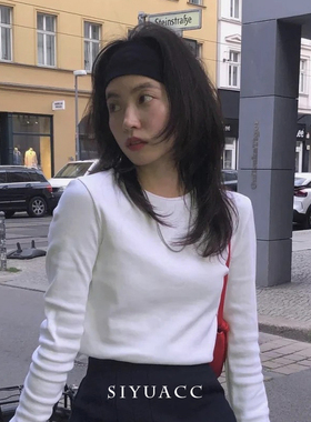 韩系百搭黑色无痕针织发带头带女