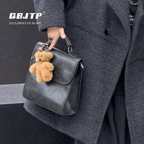 Q宝家童品10月新款 儿童双肩包秋季男女童欧美复古质感学生书包潮 - 图1