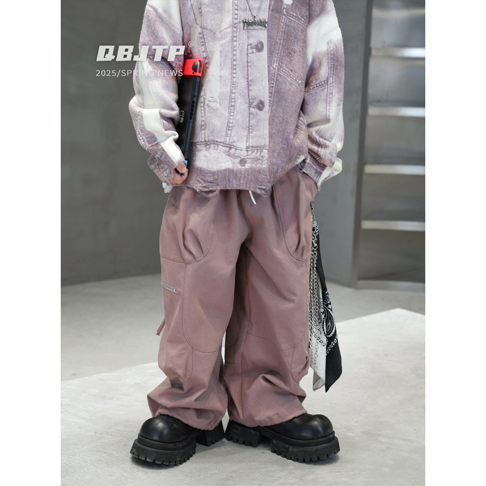 Q宝家童品2月新款 男童时尚工装裤2025春季日系裤子儿童休闲裤潮,淘宝优惠券,粉丝福利购,淘宝优惠卷