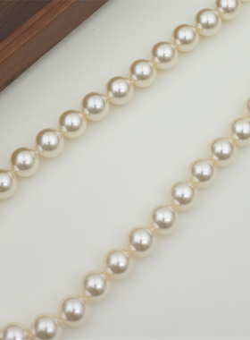 【粉光Akoya】人造仿Akoya粉光650 法式打结全珠链 珍珠项链