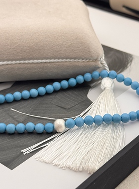 高瓷蓝松石珠项链清雅松弛感项链
