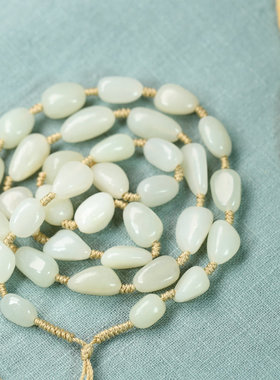 天然和田玉随型椭圆项链吊坠手链