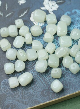新中式和田玉白玉8mm随形单珠