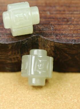 纯天然和田玉转经轮手工雕刻手链