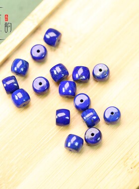 青蓝色直切桶珠7*6mm青金石