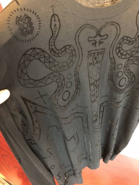 MARCELO BURLON MB秋冬新款男士几何蛇盘印花羊毛针织衫薄款毛衣