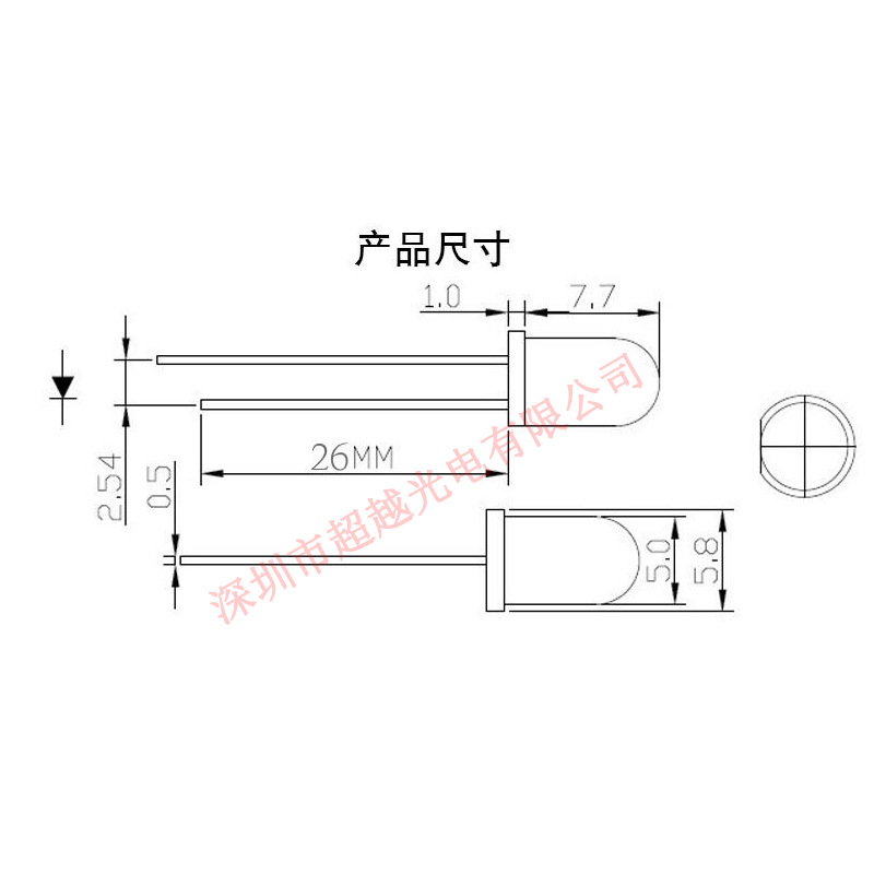 5MM红外LED1900nm2000nm2300nm2900nm3000nm3100nm3400nm支持定制 - 图1