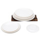 Flat plate melamine plastic white round fast food barbecue