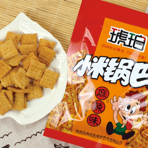 琥珀小米锅巴零食童年休闲食品年代薯片8090后怀旧儿时回忆小吃