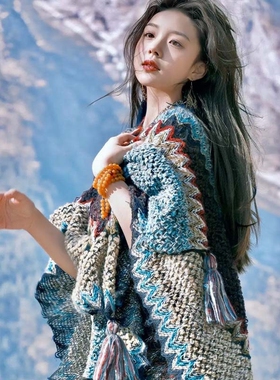 春秋流苏民族风女保暖披肩