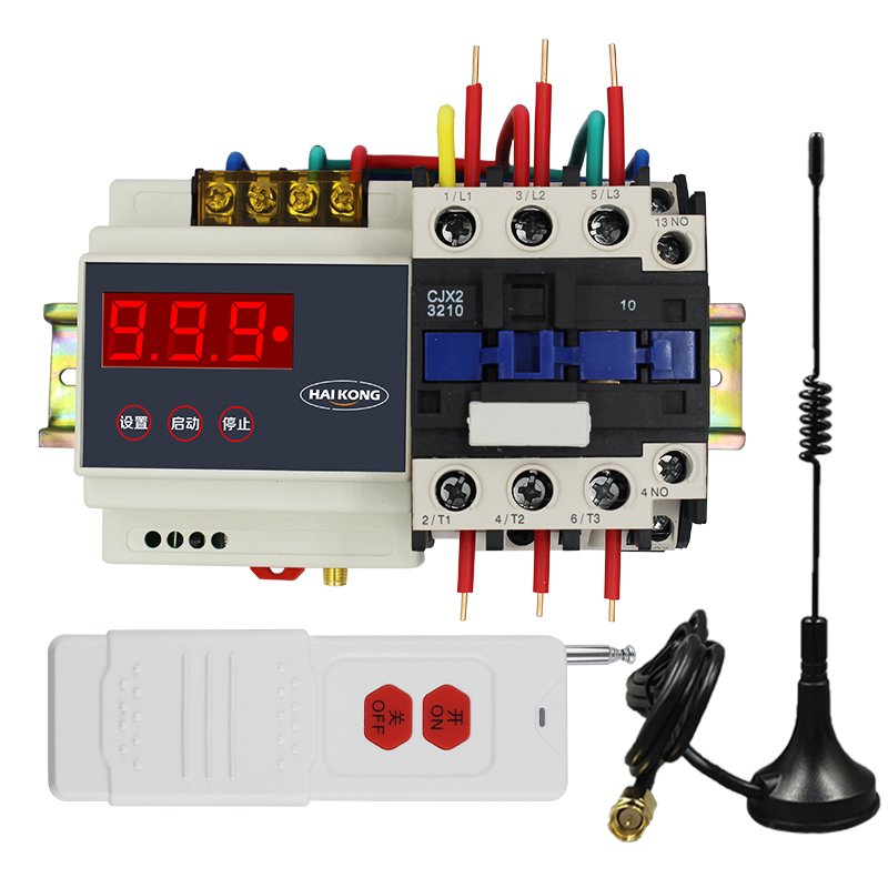 正品380V水泵无线遥控开关远程大功率4~15KW时间继电器