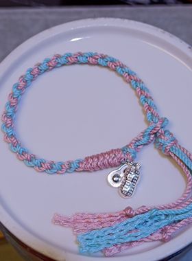 步步生花五彩手绳手工编织手绳闺蜜情侣925银饰花生