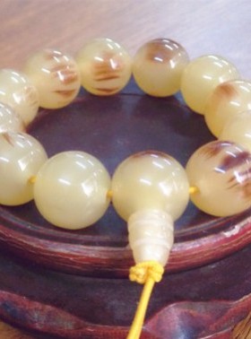 牛角手串民族风蜜蜡饰品佛珠