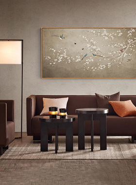 小清新风沙发背景墙植物装饰画