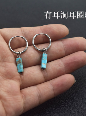 简约小众帝皇松石圆环无耳洞耳夹