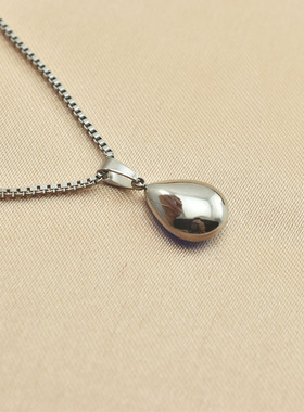 宝蓝色水晶水滴项链短项链女