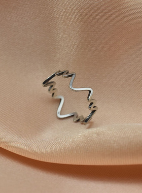 心电图戒指女钛钢防水