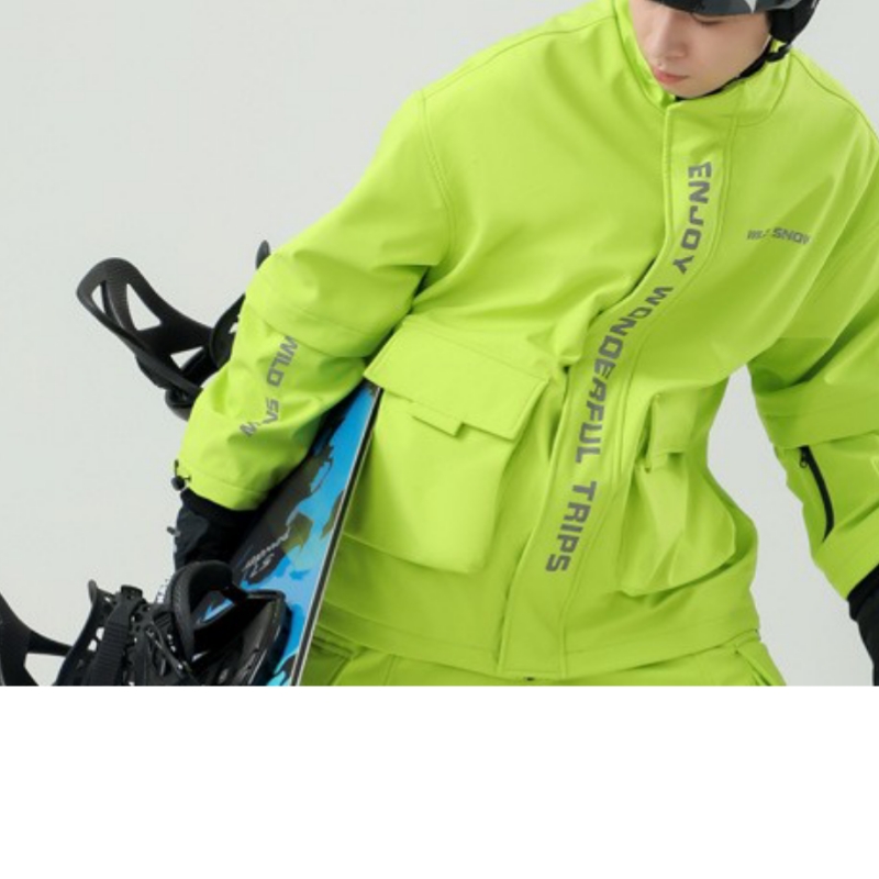 EF新款滑雪服防水透气荧光色摇粒绒外套拉练2L滑雪服套装-图2