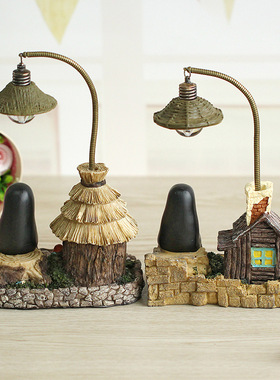 可爱风无脸男织毛衣树脂书桌摆件