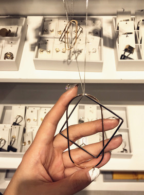 冷淡风几何长款毛衣链