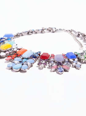 银色五彩缤纷度假晚会项链