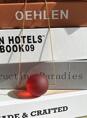 MZYY大红色玻璃球长毛衣链包邮