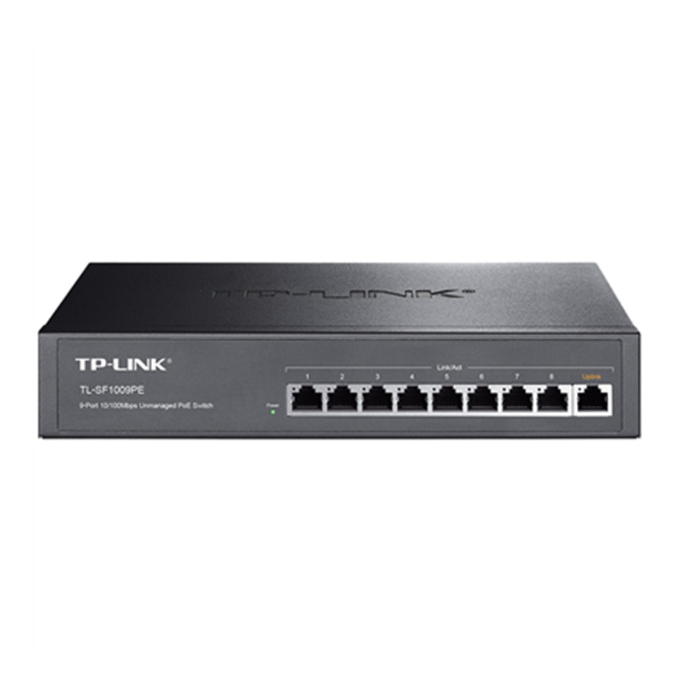 TP-LINK TL-SF1009PE 9口百兆PoE交换机无线AP网络安防监控摄像机标准8口poe供电器模块大功率免配置上机架式 - 图0