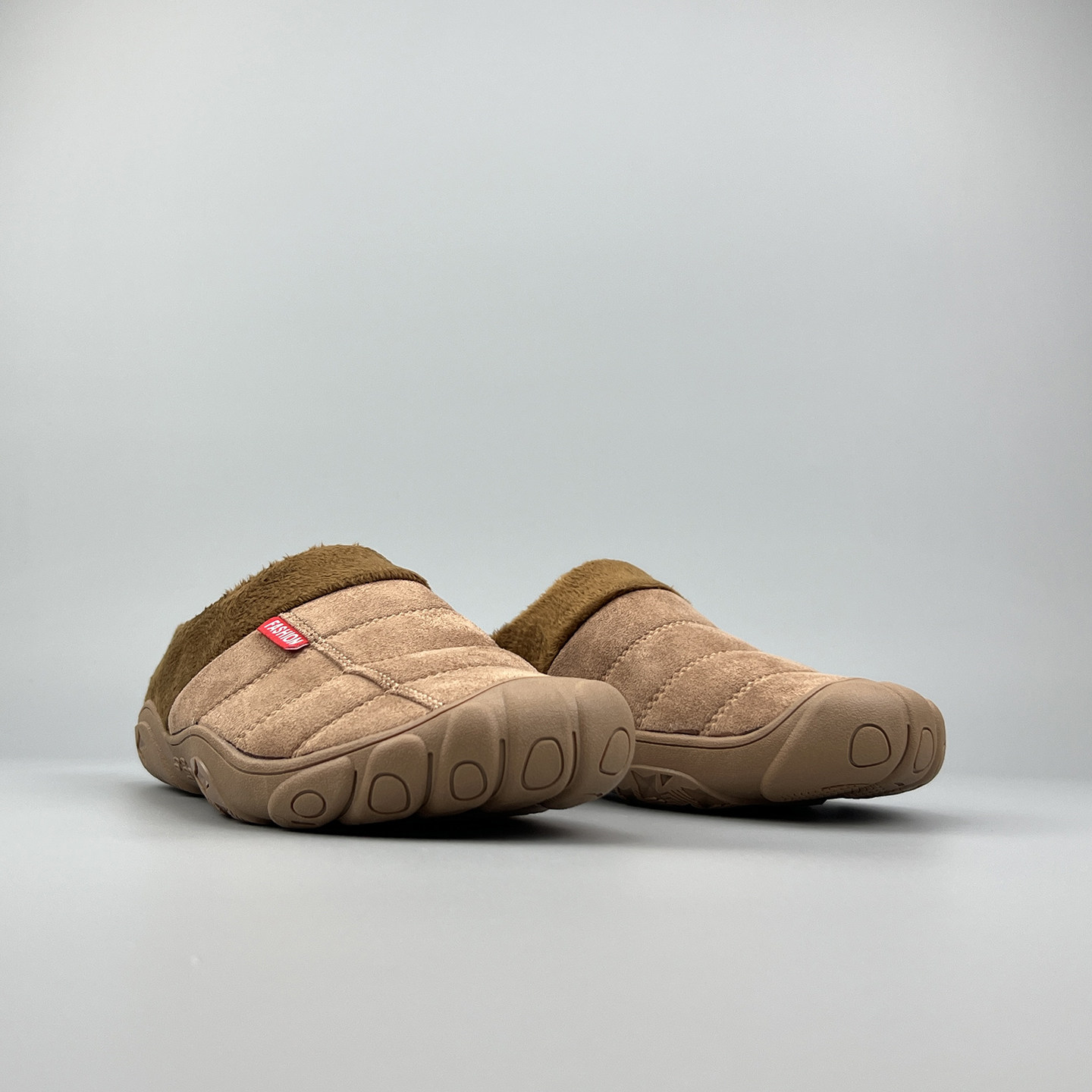 外贸男士大码加绒懒人一脚蹬休闲居家办公室棉拖户外健步半拖棉鞋,淘宝优惠券,粉丝福利购,淘宝优惠卷