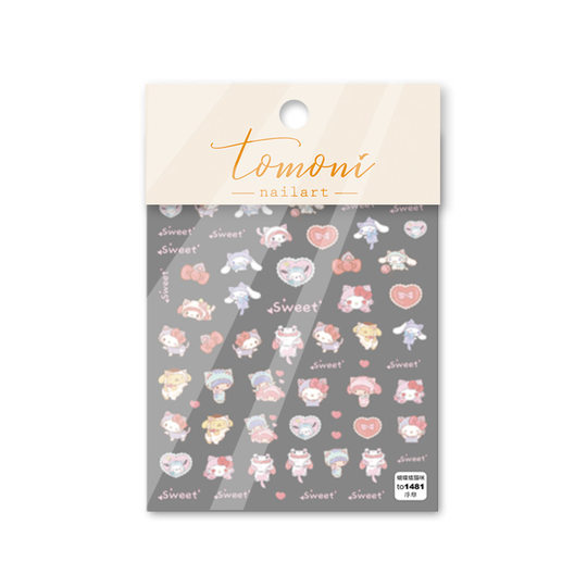 Melody Cat Nail Art Embossed Stickers Nail Decals