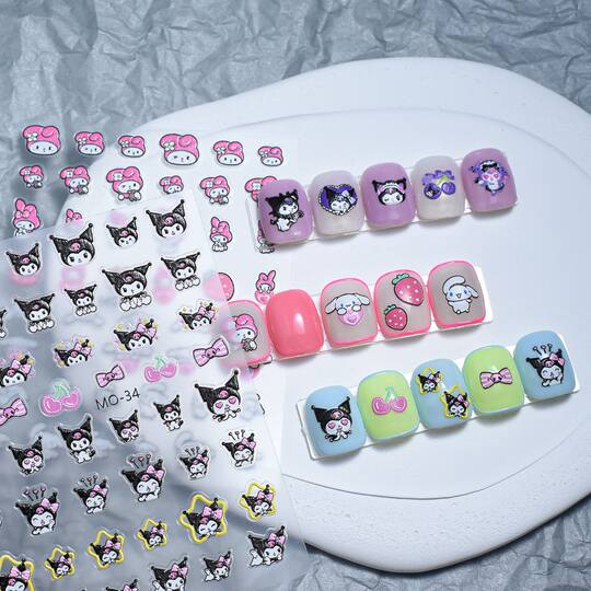 Embossed cartoon nail art sticker decorative decal small pattern