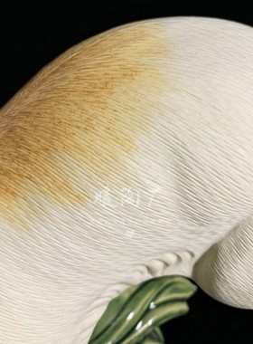 石湾公仔陶瓷摆件大师精品十二生肖玉飞兔子前程似锦客厅电视公司