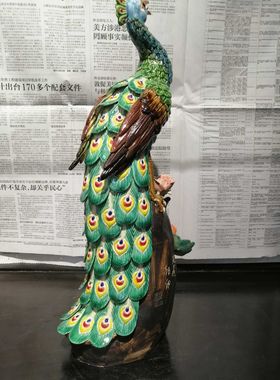 石湾公仔大师家居客厅手工孔雀