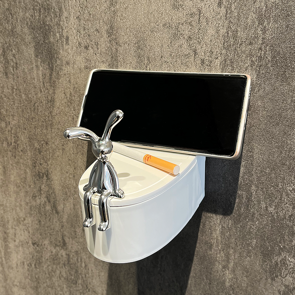 壁挂马桶烟灰缸带盖防烟味飞灰家用卫生间厕所客厅高级感创意礼物 - 图2