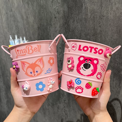 Ведро, милый вместительный и большой держатель для ручек для школьников, модные мультяшные детские канцтовары, система хранения