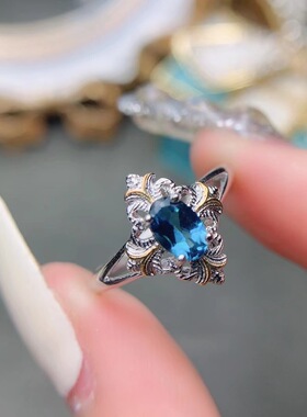 女银复古蕾丝女戒椭圆形空托