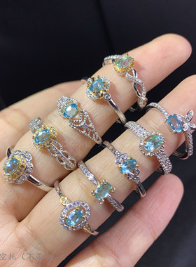 s925纯银戒指空托椭圆35mm