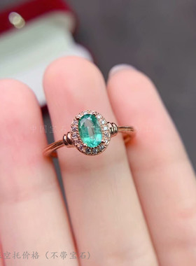 s925纯银戒指空托椭圆形46mm