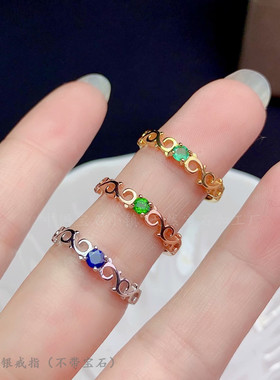 s925纯银戒指空托创意镶钳小创意