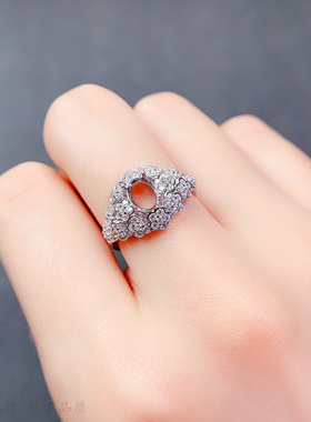 全戒臂小花花女戒空托椭圆5*7mm