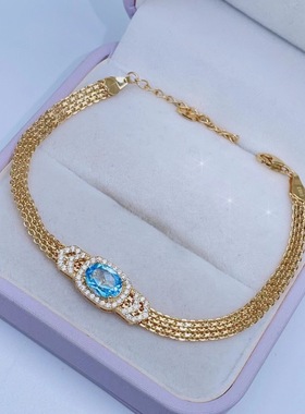 女银饰品镀黄金手表链条款宽链条