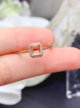 镀18K白金围钻s925纯银时尚