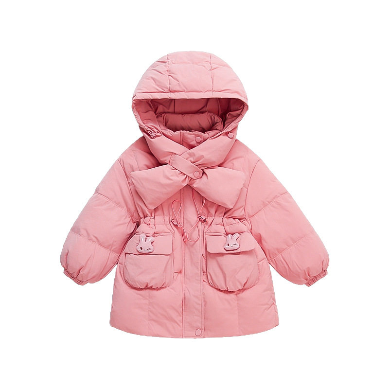 女童羽绒服冬装2025新款中长款外套洋气女宝宝加厚轻薄保暖连帽潮,淘宝优惠券,粉丝福利购,淘宝优惠卷