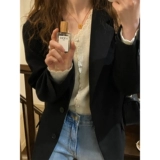 Осенний дизайнерский пиджак классического кроя для отдыха, изысканный стиль, в корейском стиле, тренд сезона, оверсайз