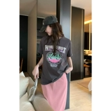 Короткая милая футболка с коротким рукавом для отдыха, оверсайз, по фигуре